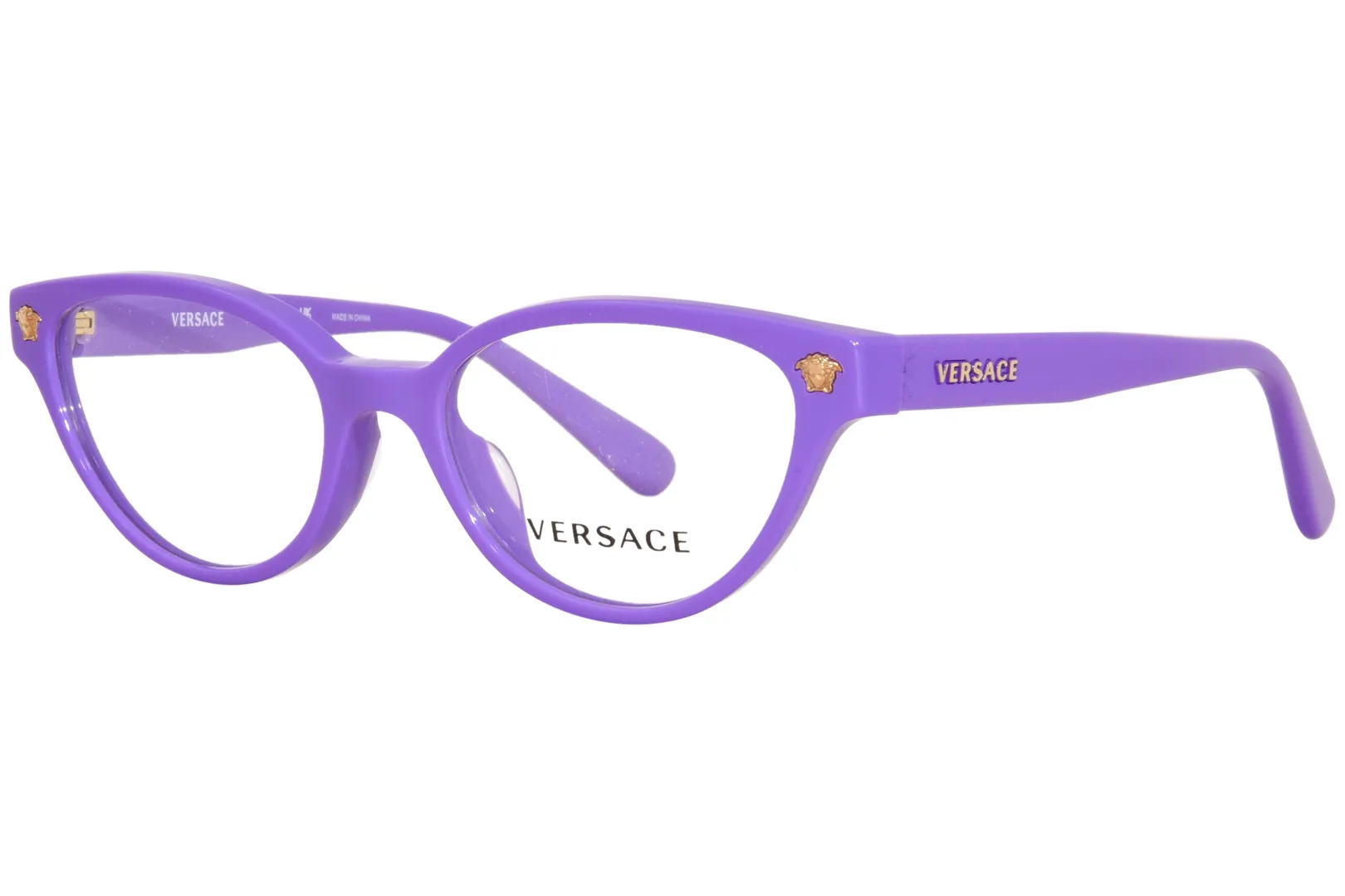 Versace VK3322U 5377 Eyeglasses Kids Girl's Violet Full Rim Cat Eye 47-16-130