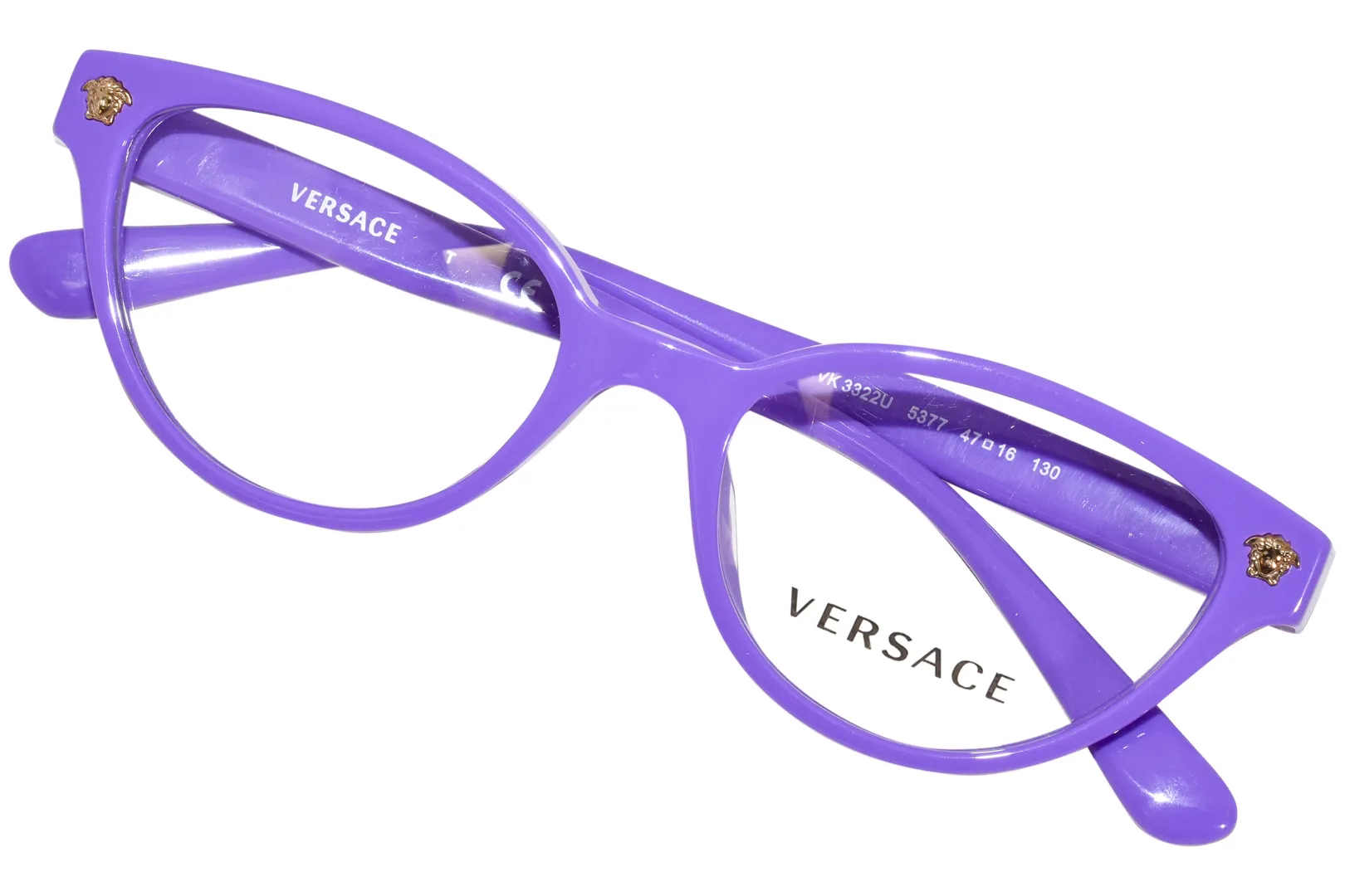 Versace VK3322U 5377 Eyeglasses Kids Girl's Violet Full Rim Cat Eye 47-16-130