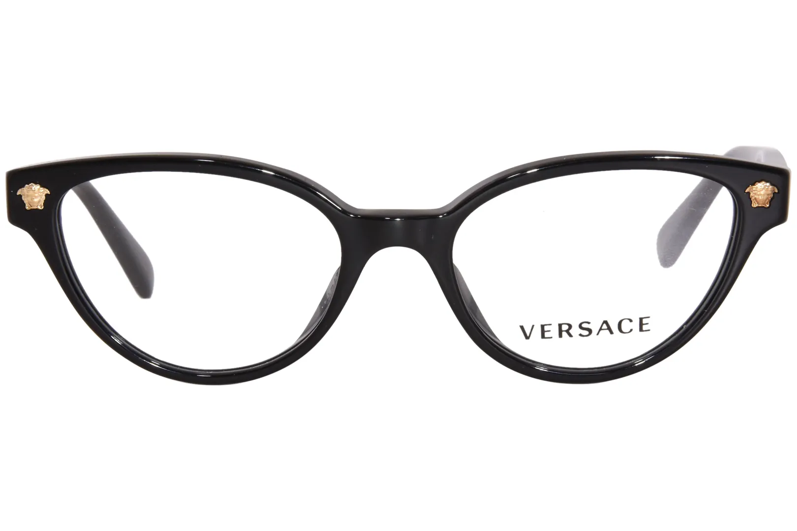 Versace VK3322U GB1 Eyeglasses Kids Girl's Black Full Rim Cat Eye 47-16-130