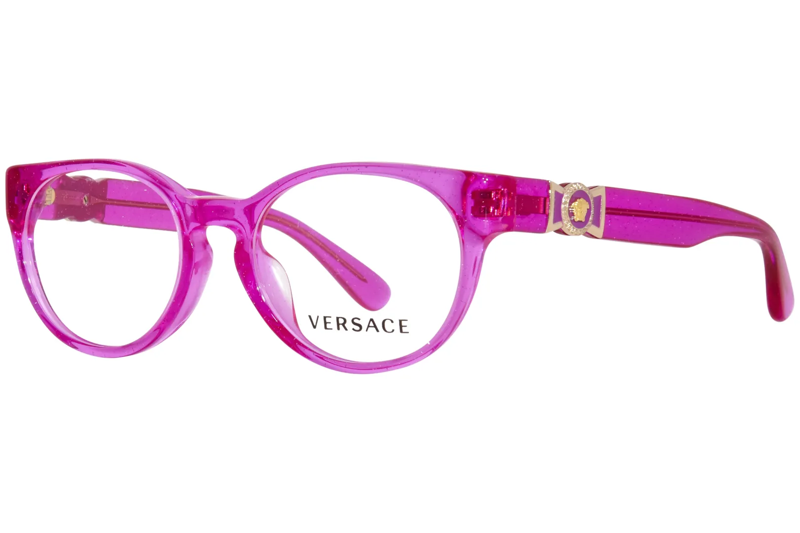 Versace VK3323U 5375 Eyeglasses Kids Girl's Fuchsia Glitter Full Rim 45-16-130