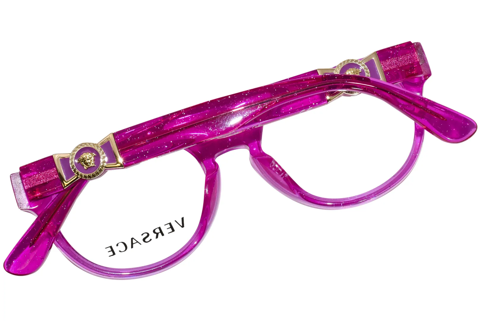 Versace VK3323U 5375 Eyeglasses Kids Girl's Fuchsia Glitter Full Rim 45-16-130