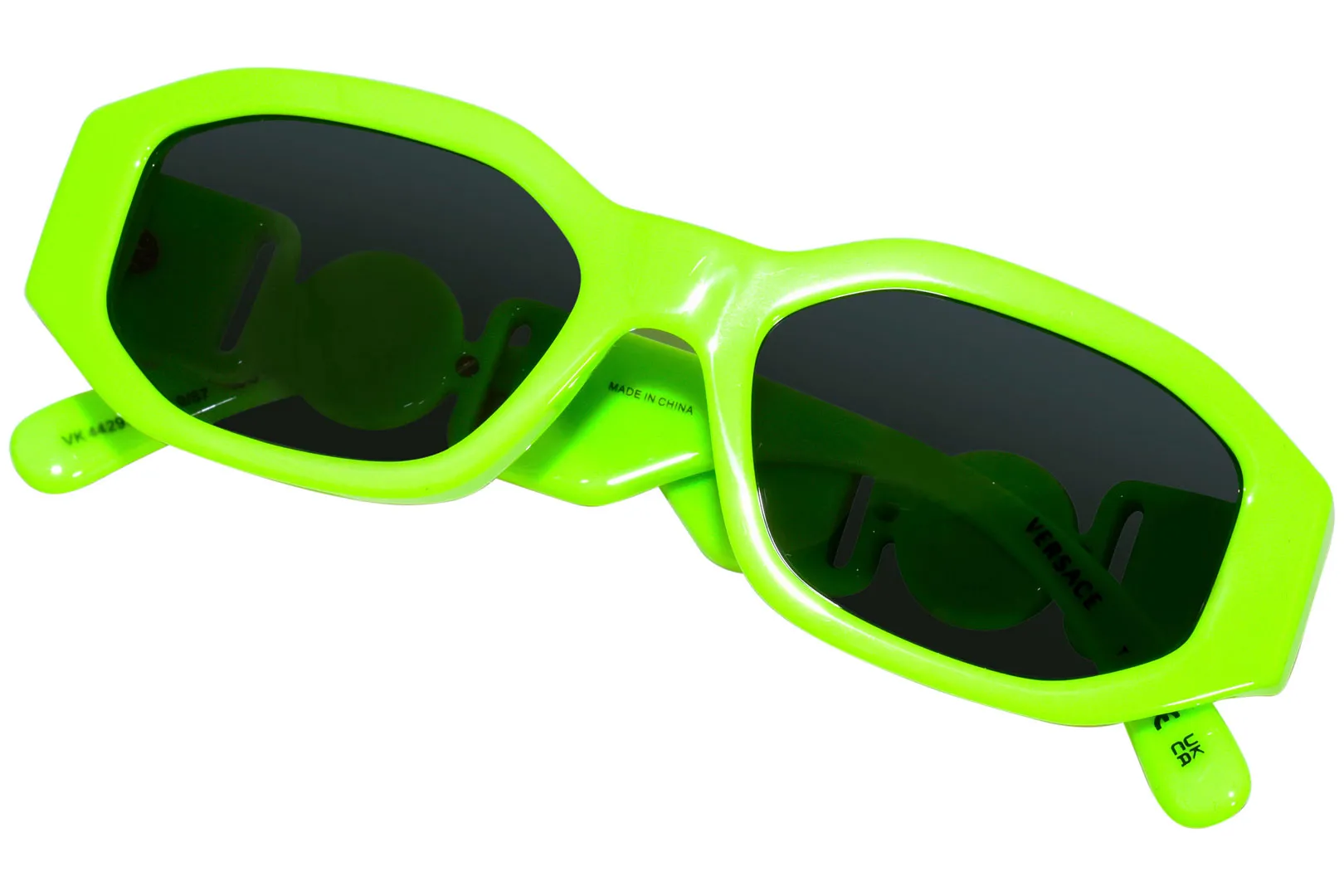 Versace VK4429U 536987 Sunglasses Youth Kids Fluo Green/Dark Grey 48mm