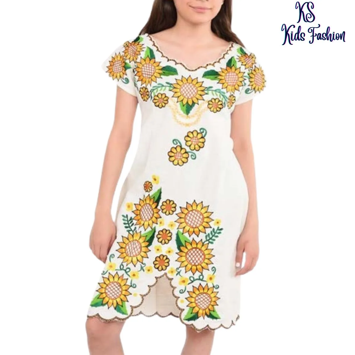 Vestido Bordado de Niña KS-77130 - Embroidered Dress for kids