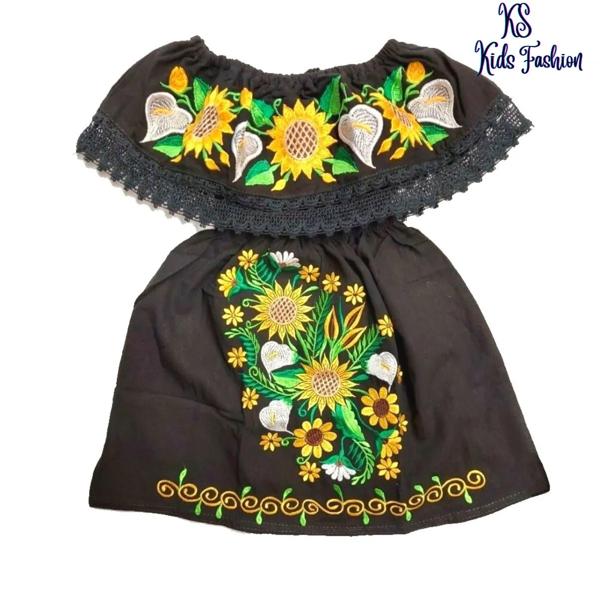 Vestido Bordado de Niña KS-77395K - Embroidered Dress for kids