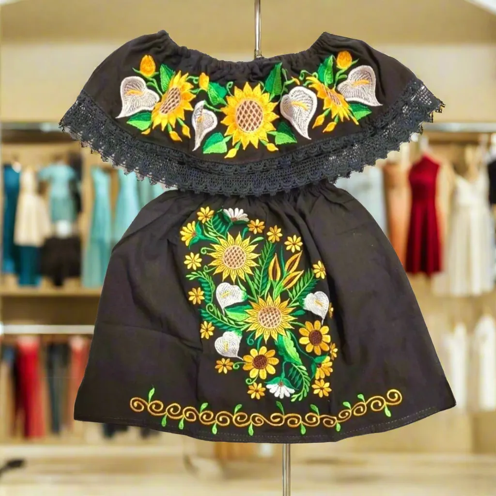 Vestido Bordado de Niña KS-77395K - Embroidered Dress for kids