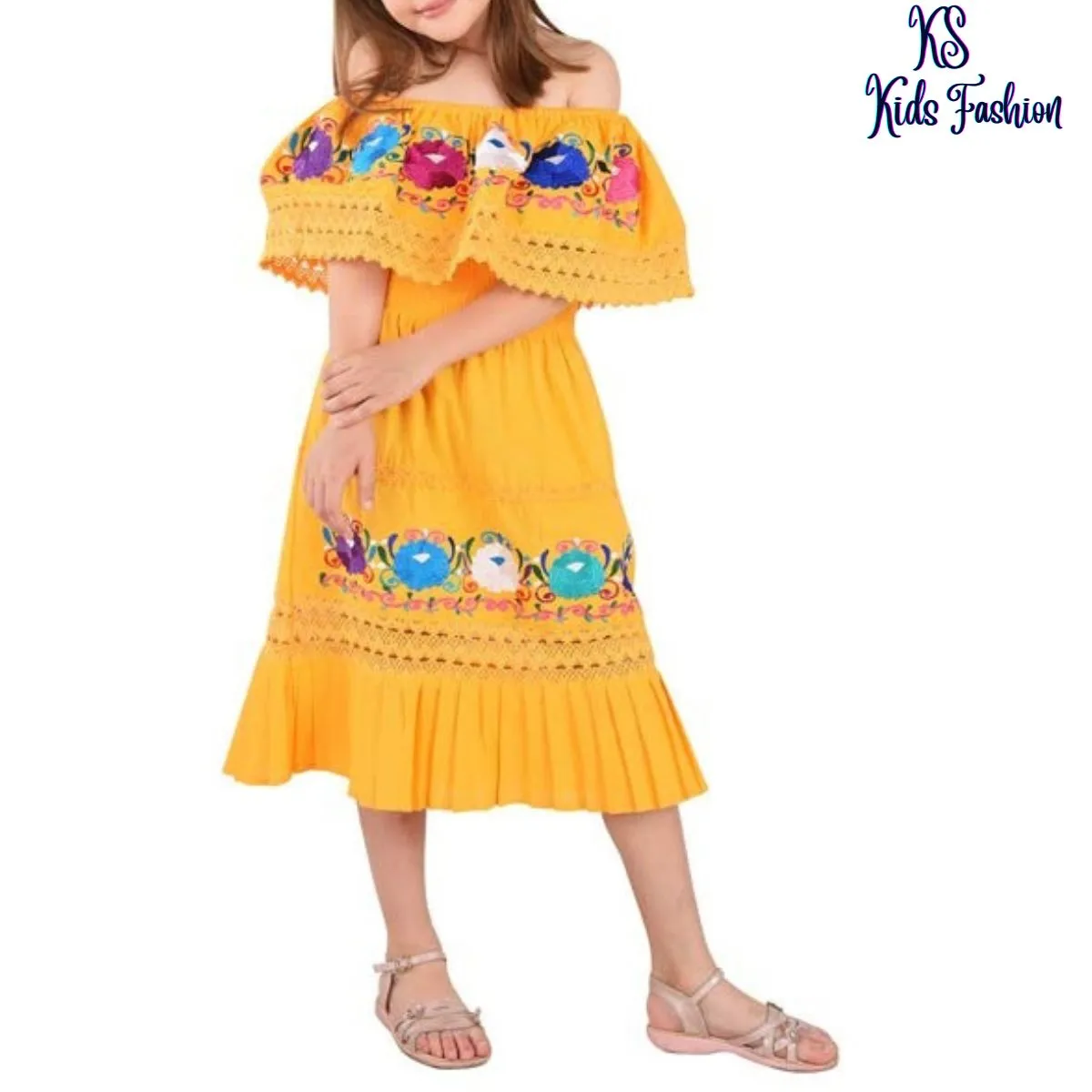 Vestido Bordado de Niña KS-77450 - Embroidered Dress for kids