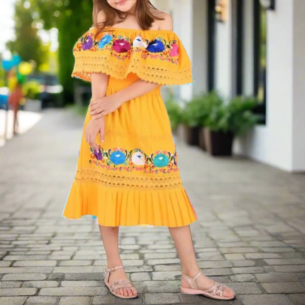 Vestido Bordado de Niña KS-77450 - Embroidered Dress for kids