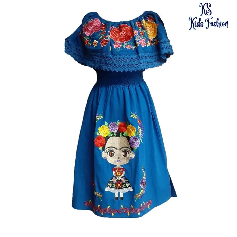 Vestido Bordado de Niña KS-79025 - Embroidered Dress for kids