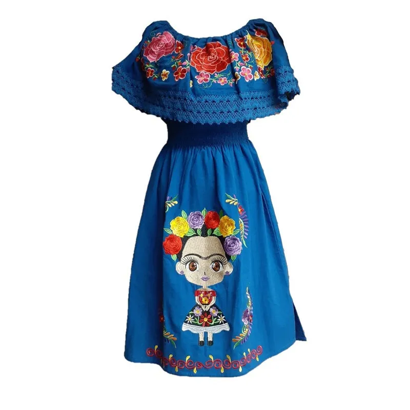 Vestido Bordado de Niña KS-79025 - Embroidered Dress for kids