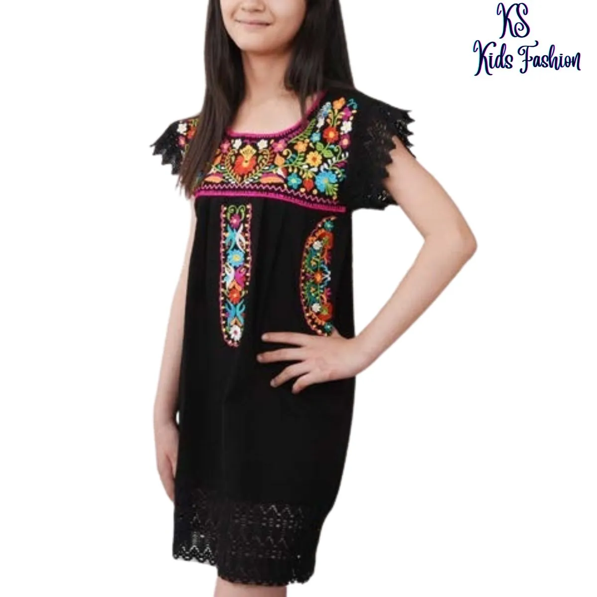 Vestido Bordado de Niña KS-79430 - Embroidered Dress for kids