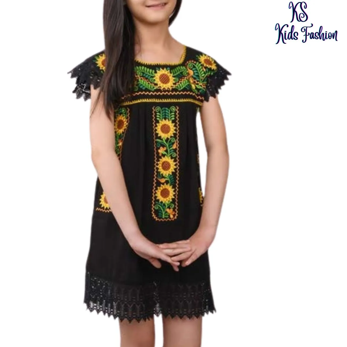 Vestido Bordado de Niña KS-79430-G - Embroidered Dress for kids