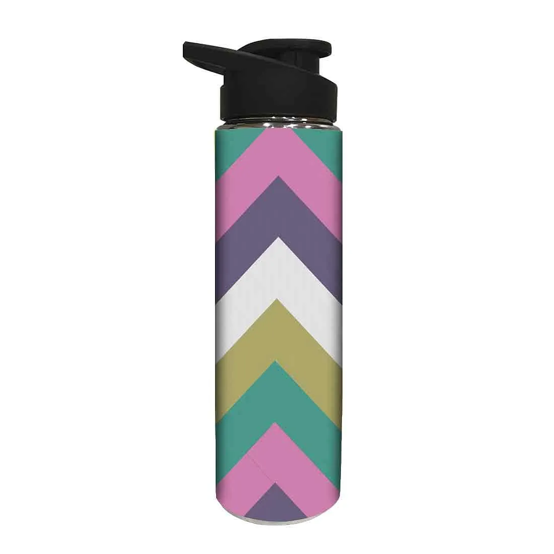 Water Bottle for Kids -  Bold Purple and Green Strips