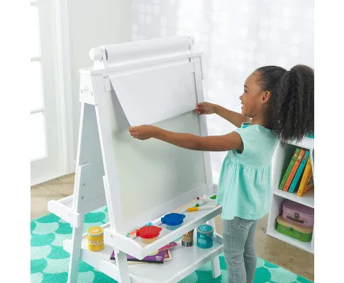 White Deluxe Wood Easel set for kids