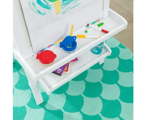 White Deluxe Wood Easel set for kids