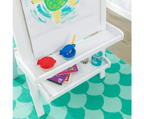 White Deluxe Wood Easel set for kids