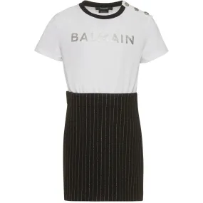 Dress with Black & White Logo Details