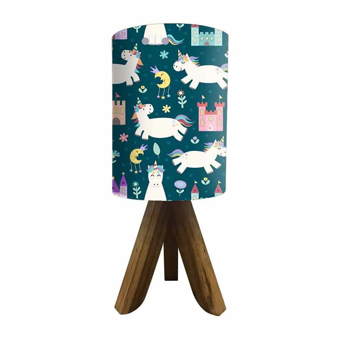 Wood Base Table Lamps For Kids -Cute Unicorn