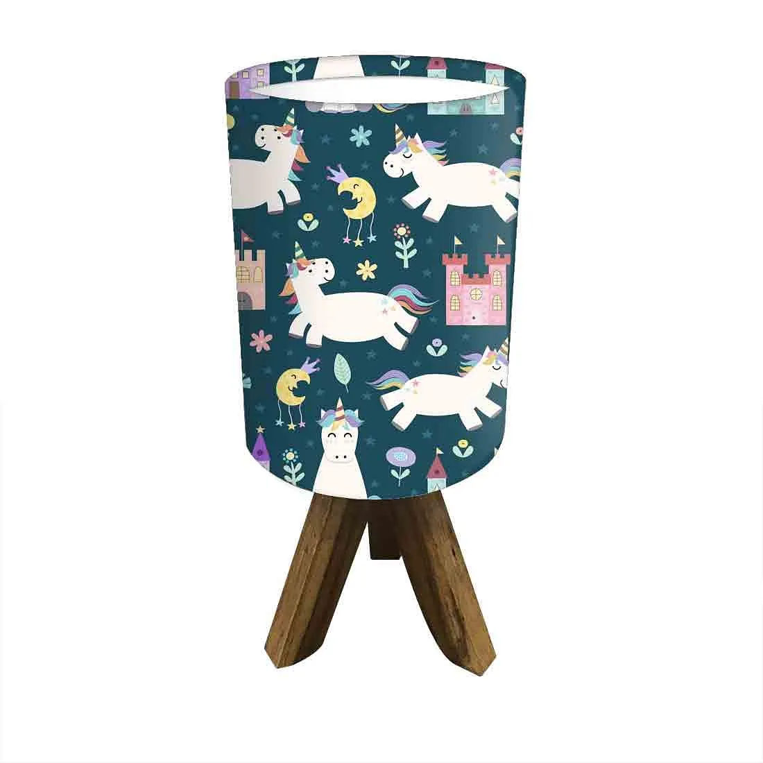 Wood Base Table Lamps For Kids -Cute Unicorn