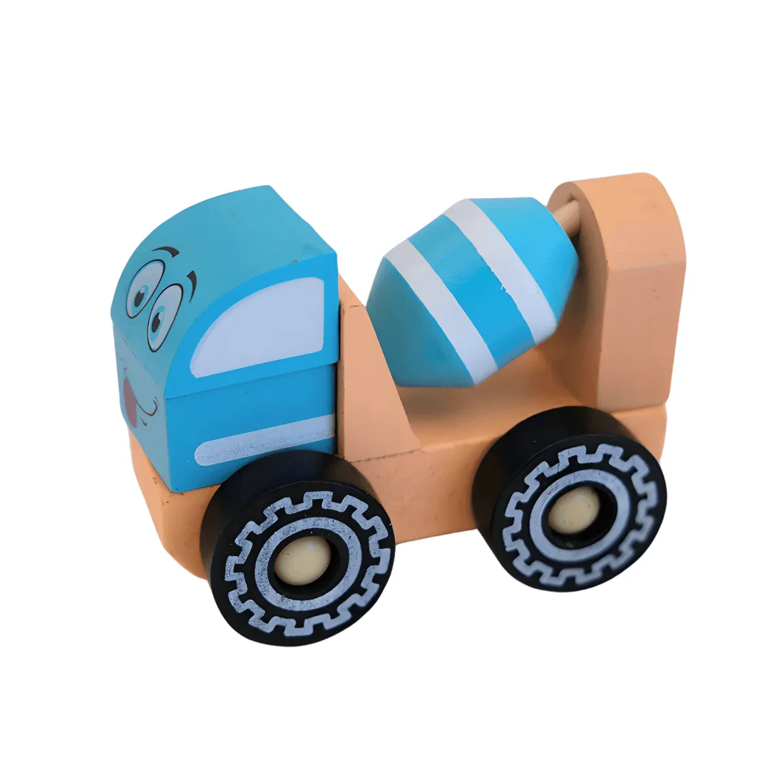 Miniature Wooden Cement Truck Toy for Kids