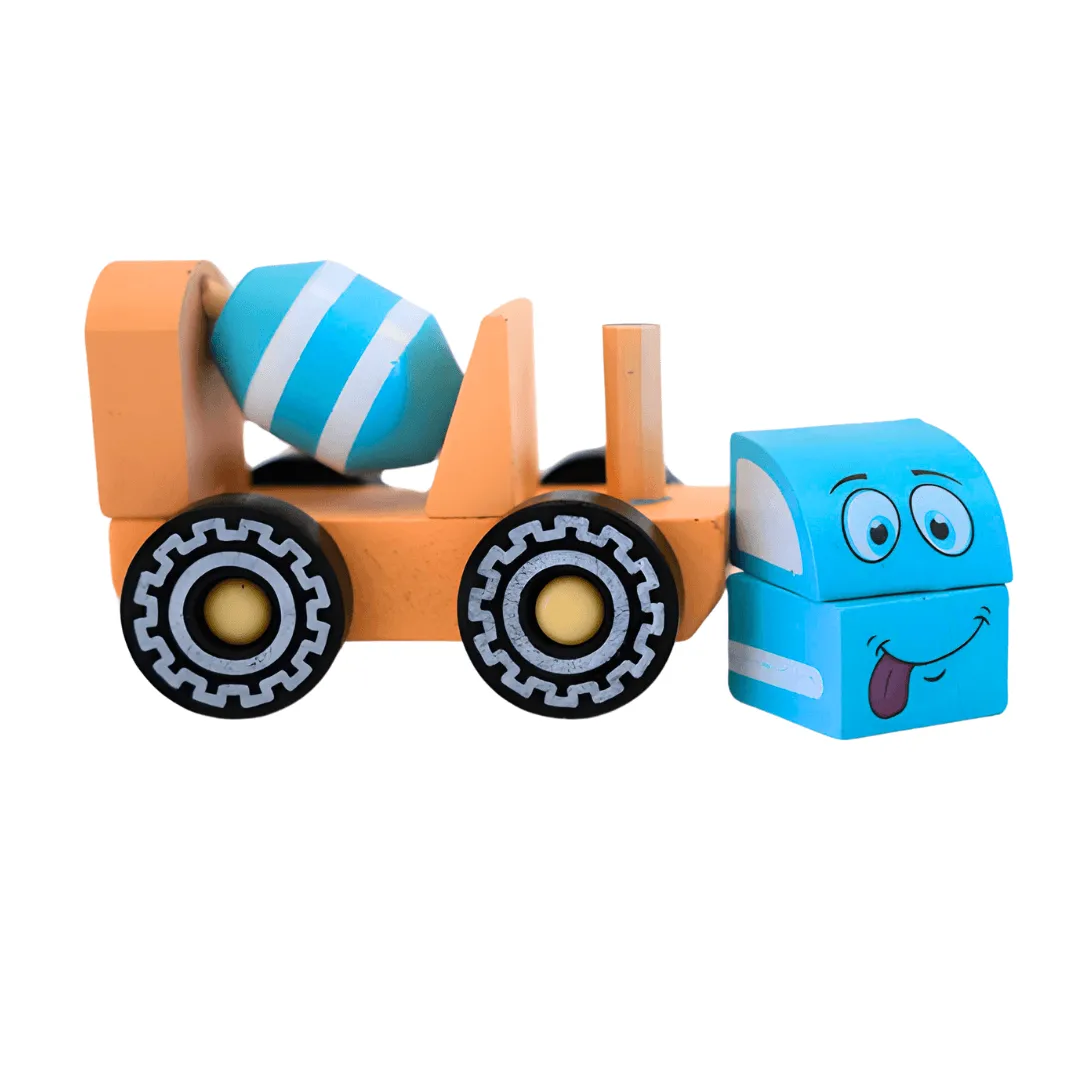 Miniature Wooden Cement Truck Toy for Kids