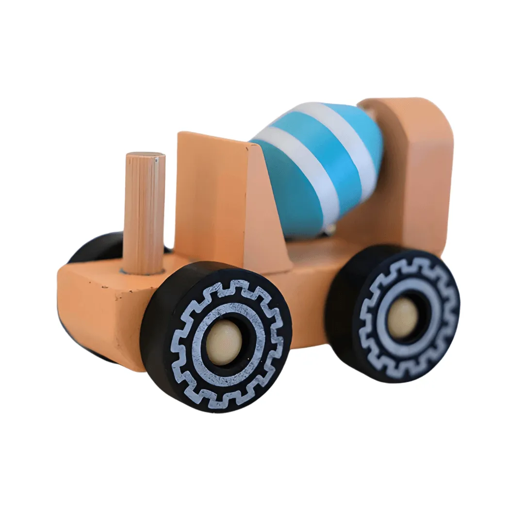 Miniature Wooden Cement Truck Toy for Kids