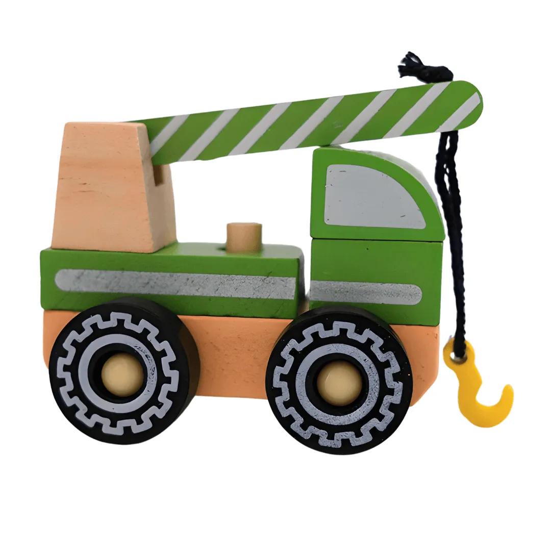 Wooden Kids Crane Truck Toy