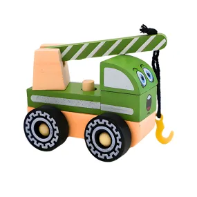 Wooden Kids Crane Truck Toy