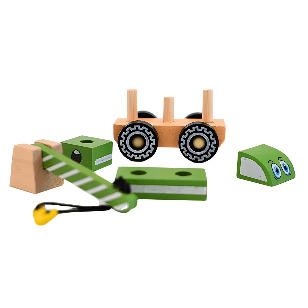 Wooden Kids Crane Truck Toy