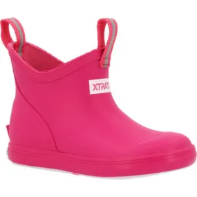 XTRATUF BIG KIDS ANKLE DECK BOOT NEON PINK  XKAB451Y