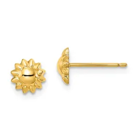 14k Yellow Gold Sun Earrings